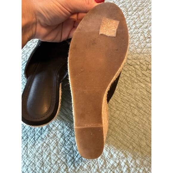 Black Espadrille Wedge Sandals Woman’s Size 8 - Picture 5 of 7